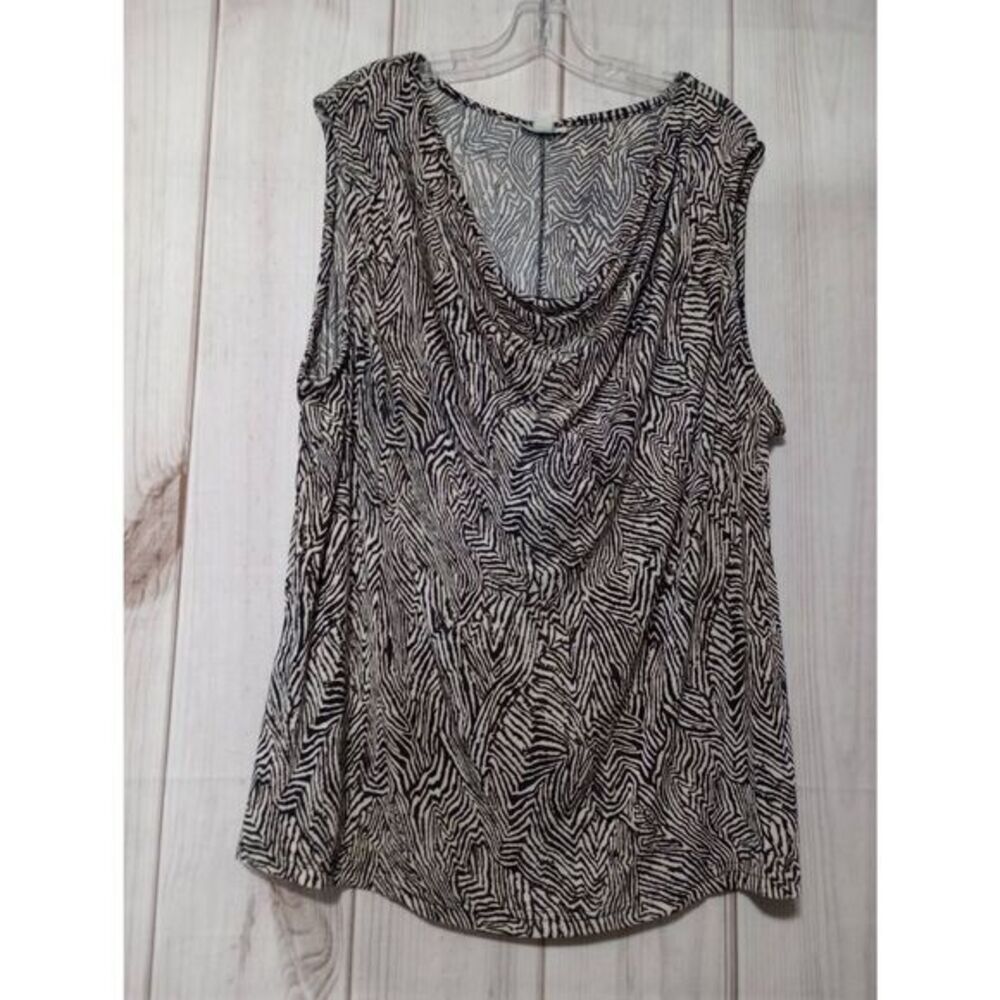 Jaclyn Smith Shirt Ladies 3x Sleeveless Zebra Print‎